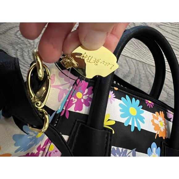 Betsey Johnson Y2K Colorful black and white striped purse with flower - Picture 6 of 9